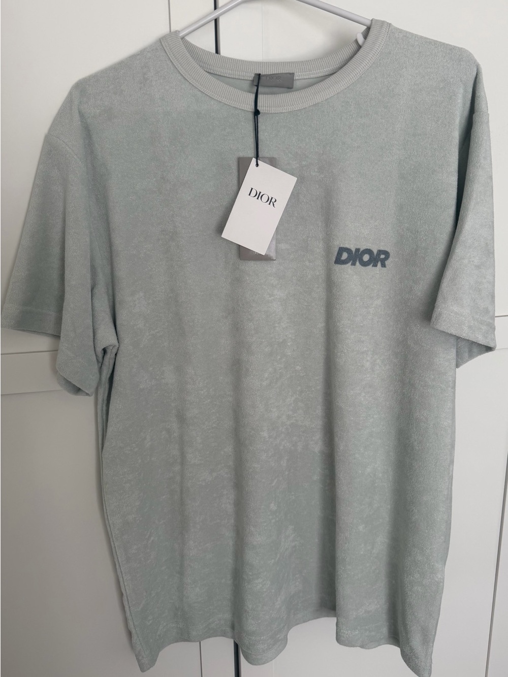 Dior Men's Pale Sage Logo Crewneck T-Shirt